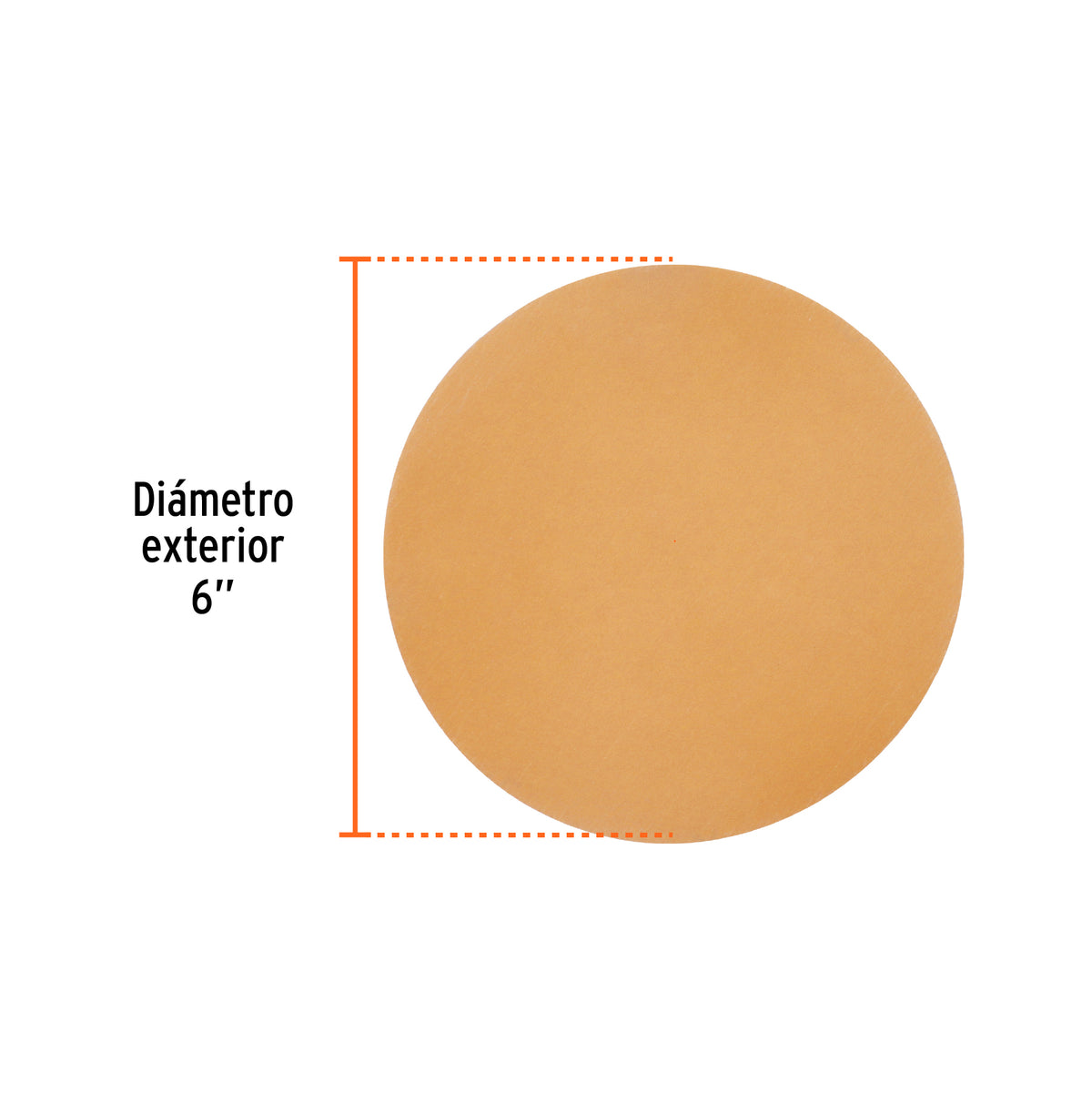 Paquete c/5 discos de lija 6" grano 600 ciegos