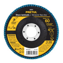 Disco laminado grano 60 centro fibra PRETUL 4-1/2"