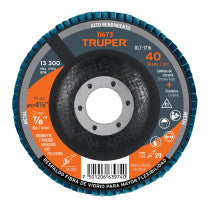 Disco laminado grano 40 centro fibra TRUPER 4-1/2"