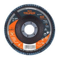 Disco laminado grano 60 centro fibra TRUPER 4-1/2"