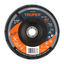 Disco laminado grano 80 centro fibra TRUPER 7/8"
