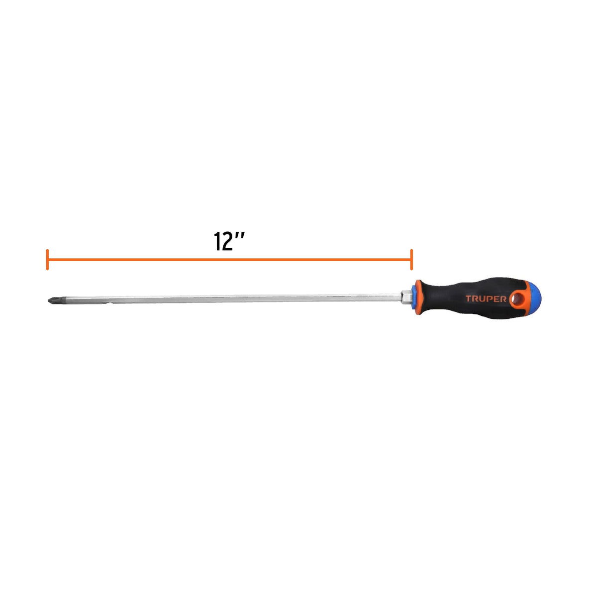 Desarmador de cruz 1/4' x 12' mango Comfort Grip, Truper