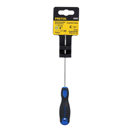 Desarmador de cruz 1/8' x 4' mango Comfort Grip, Pretul