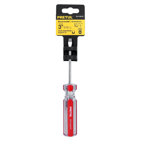 Desarmador plano 3/16 x 3' mango de PVC, Pretul 16 x 3'