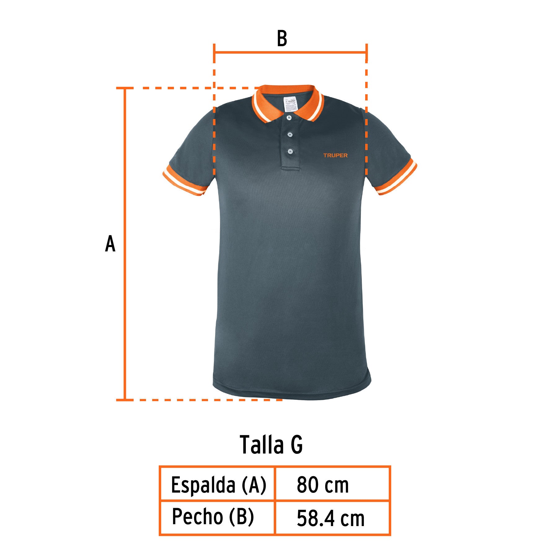 Playera polo performance para hombre, blanca, G, Truper