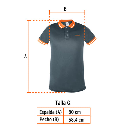 Playera polo performance para hombre, blanca, G, Truper