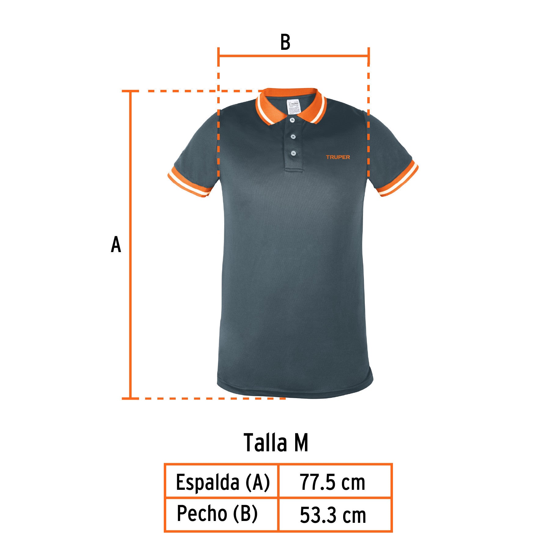 Playera polo performance para hombre, blanca, M, Truper