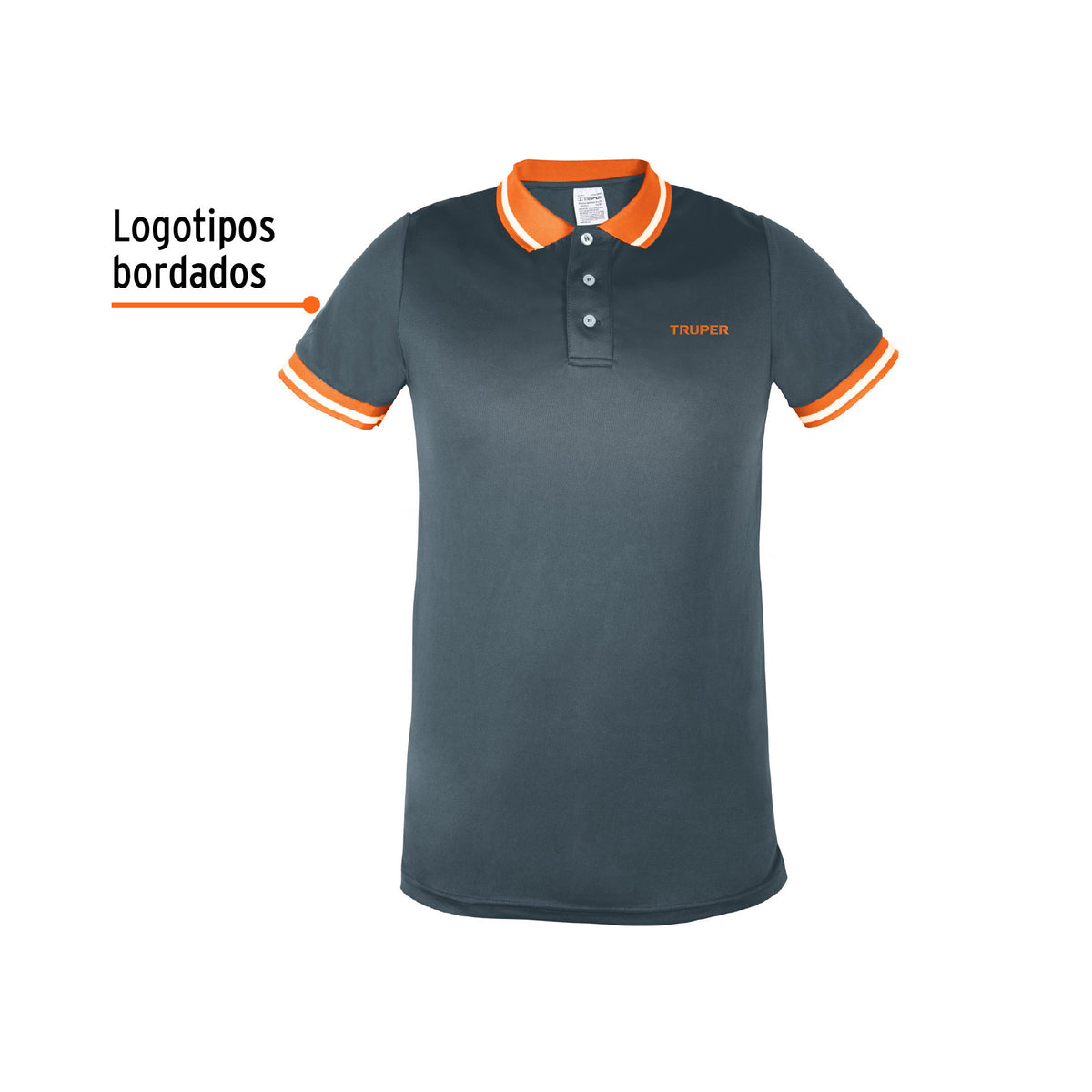 Playera polo performance para hombre, blanca, EG, Truper
