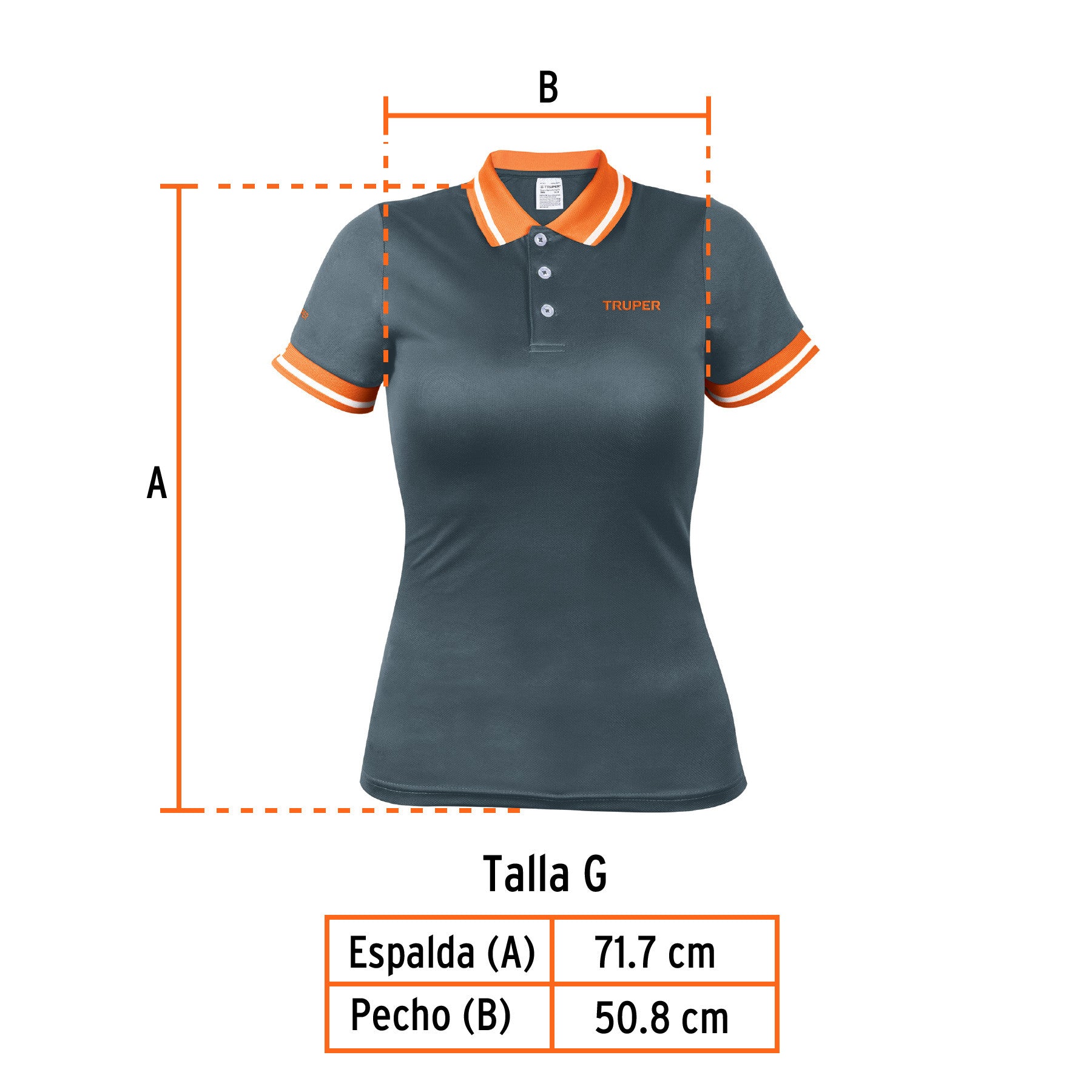 Playera polo performance para mujer, blanca, G, Truper
