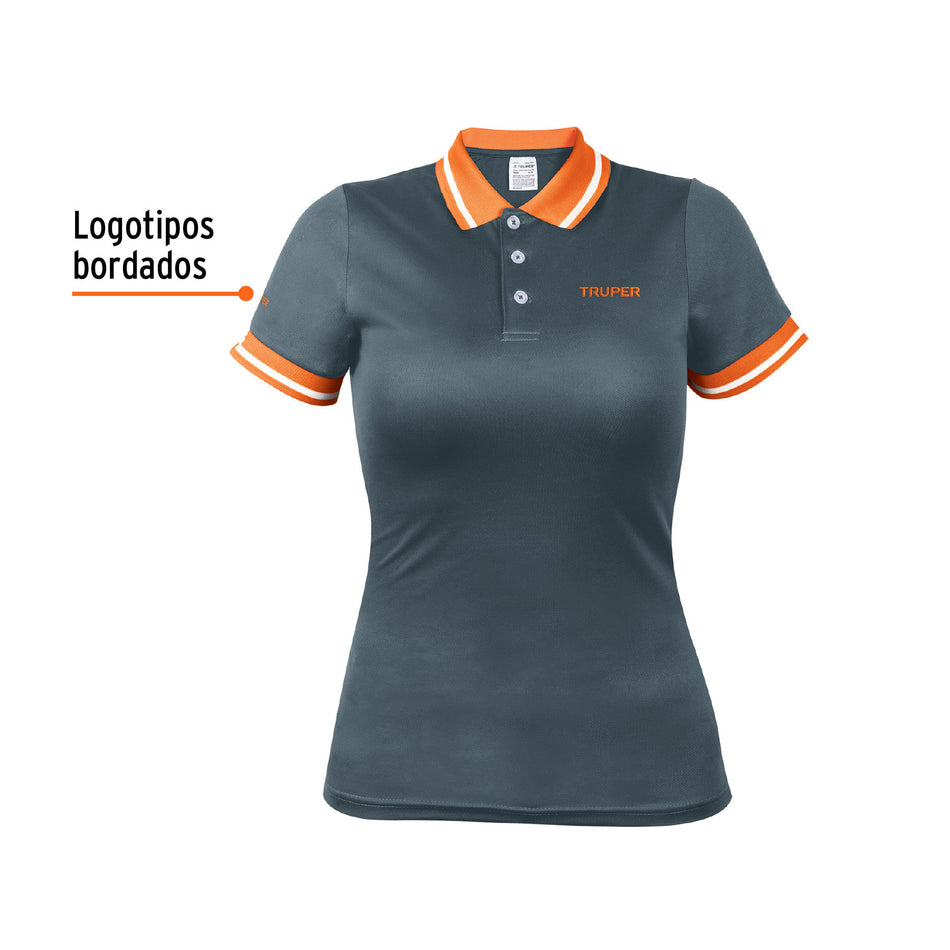 Playera polo performance para mujer, blanca, G, Truper