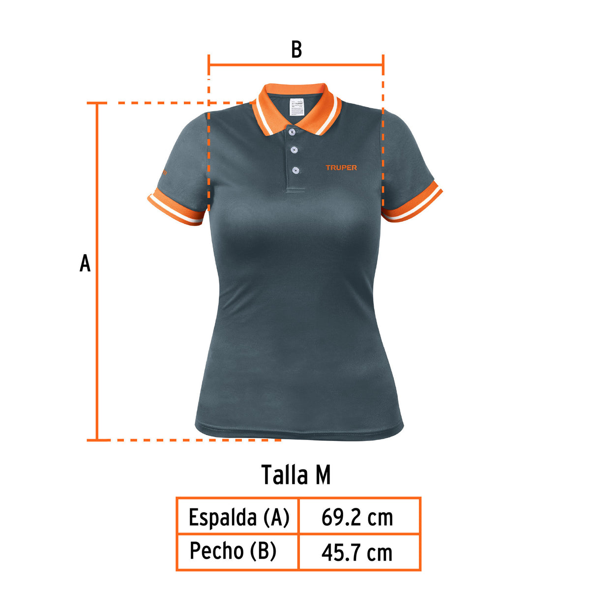 Playera polo performance para mujer, blanca, M, Truper
