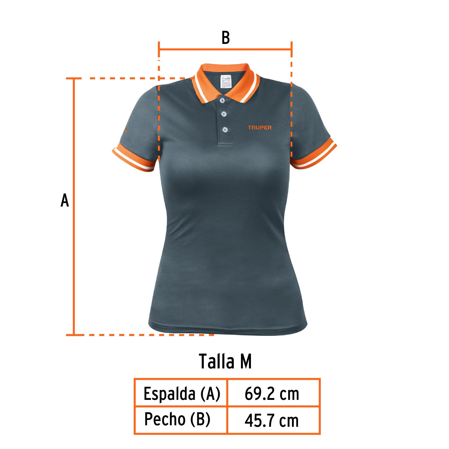 Playera polo performance para mujer, blanca, M, Truper