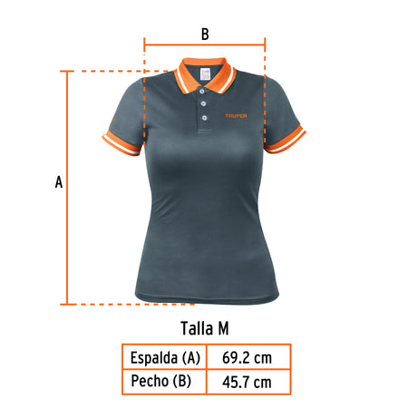 Playera polo performance para mujer, blanca, M, Truper