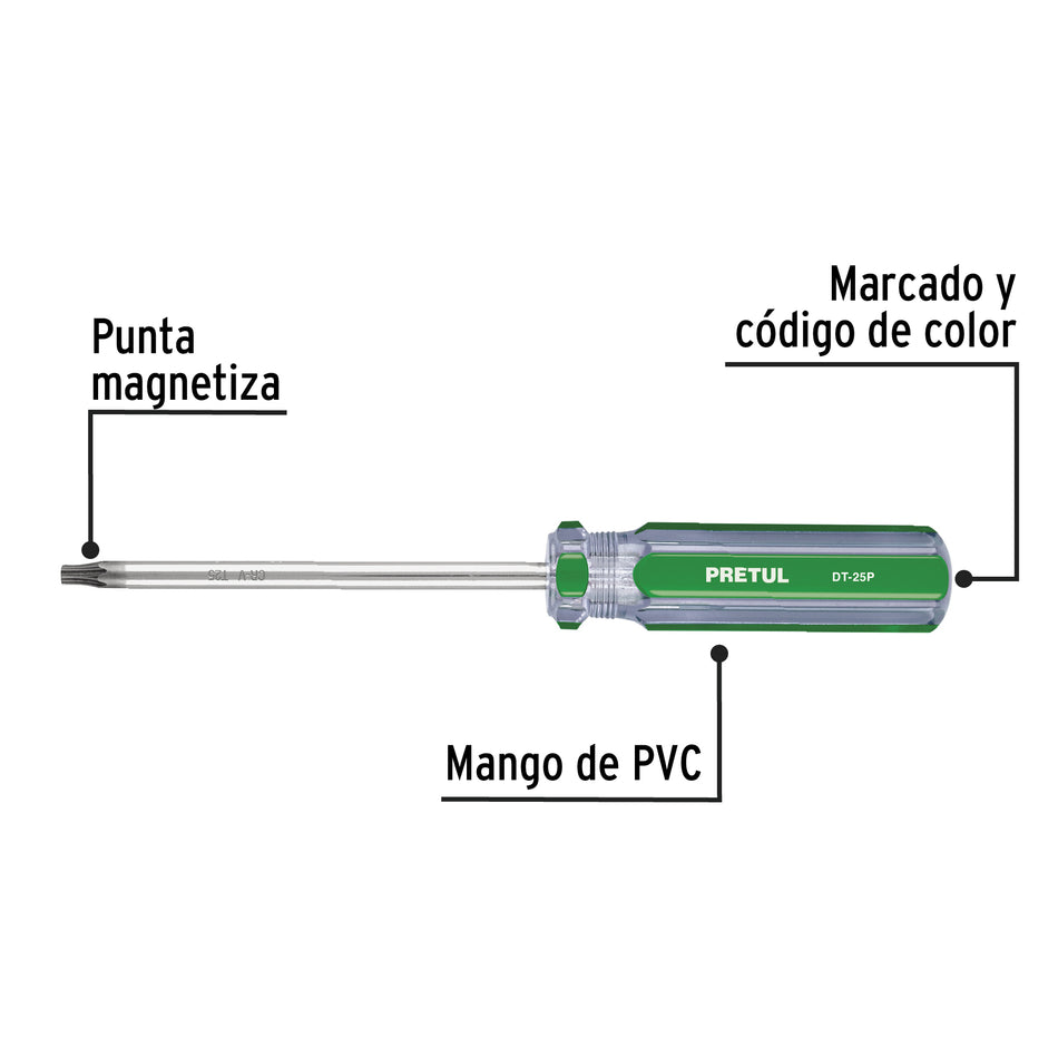 Juego de 6 desarmadores Torx mango de PVC Pretul