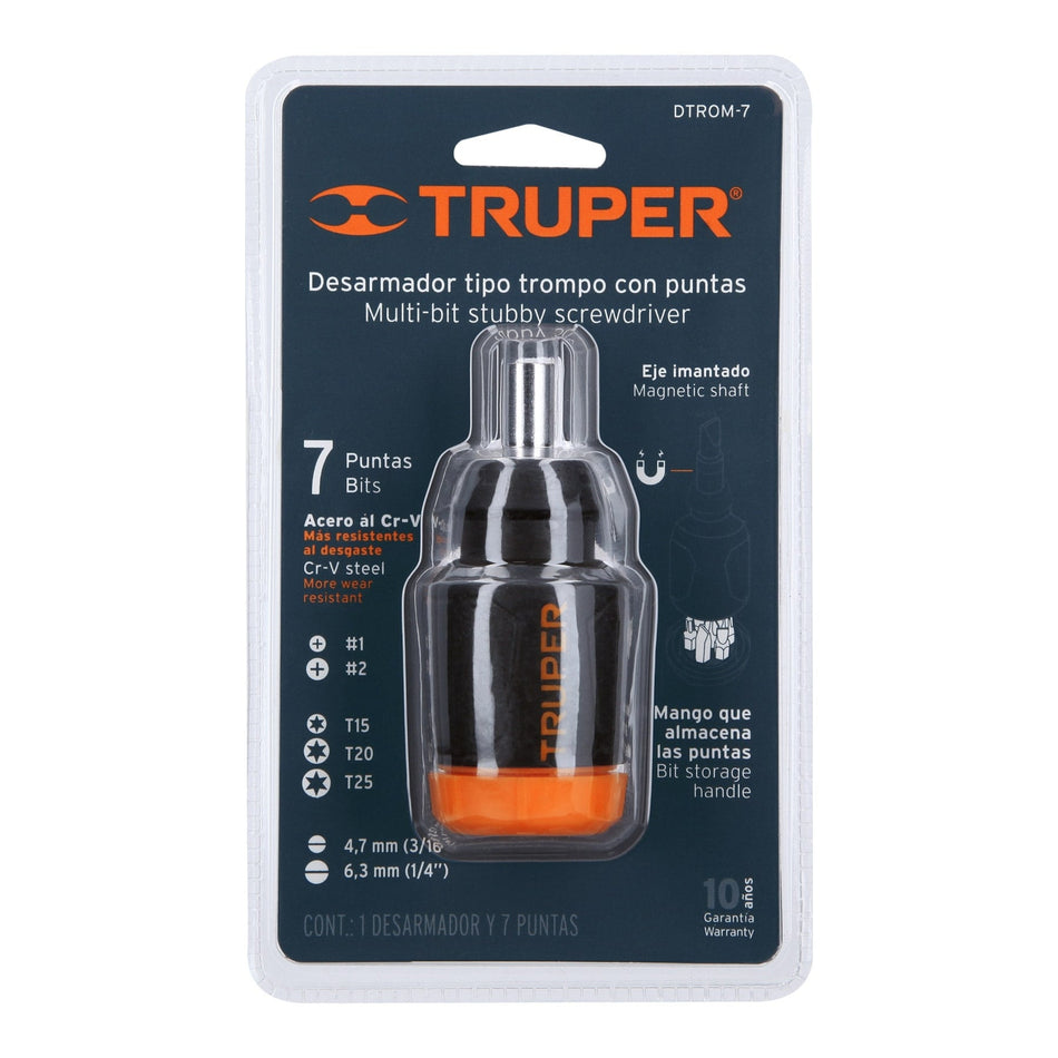 Desarmador tipo trompo con 7 puntas, Truper