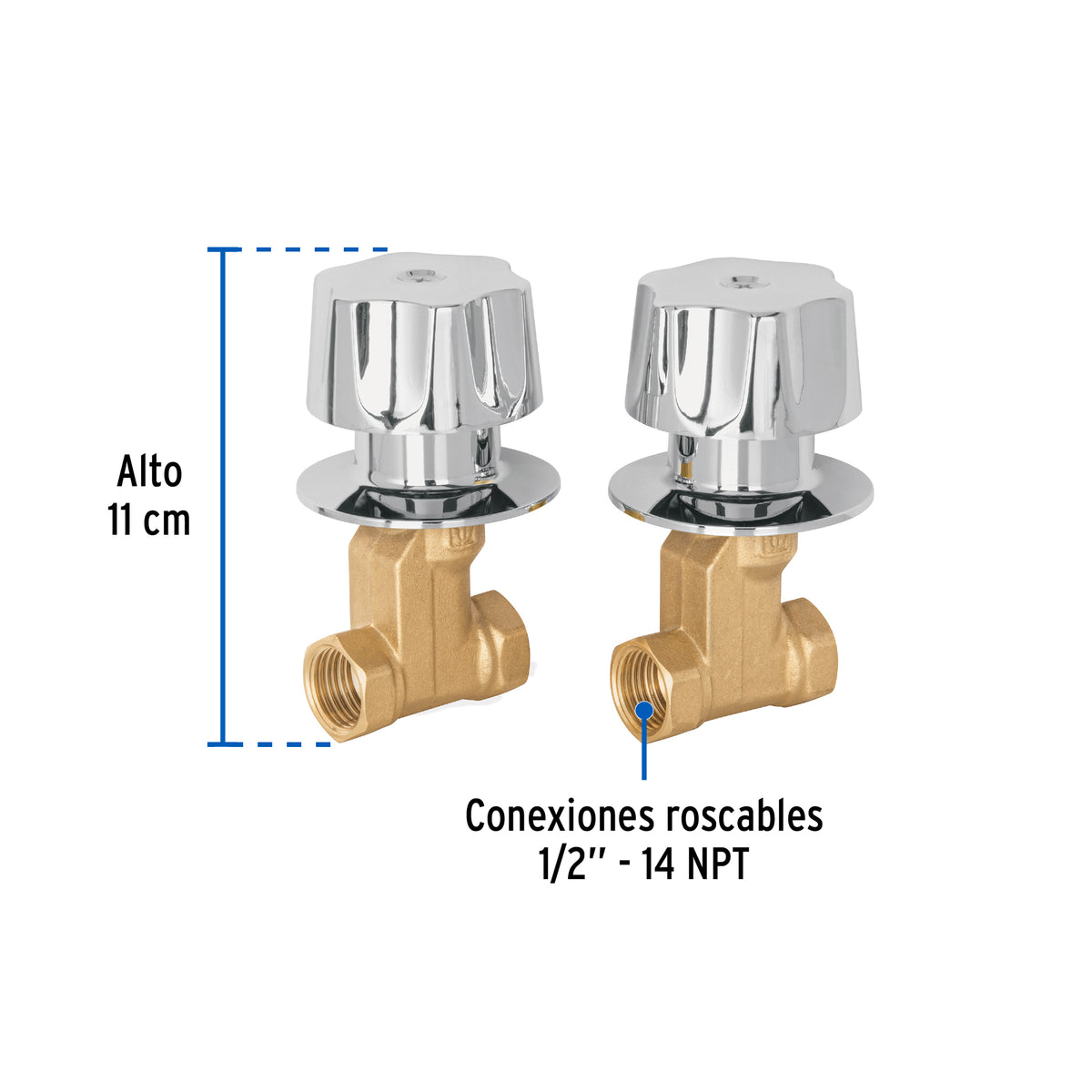 Juego llaves empotrar roscables maneral metalico BASIC