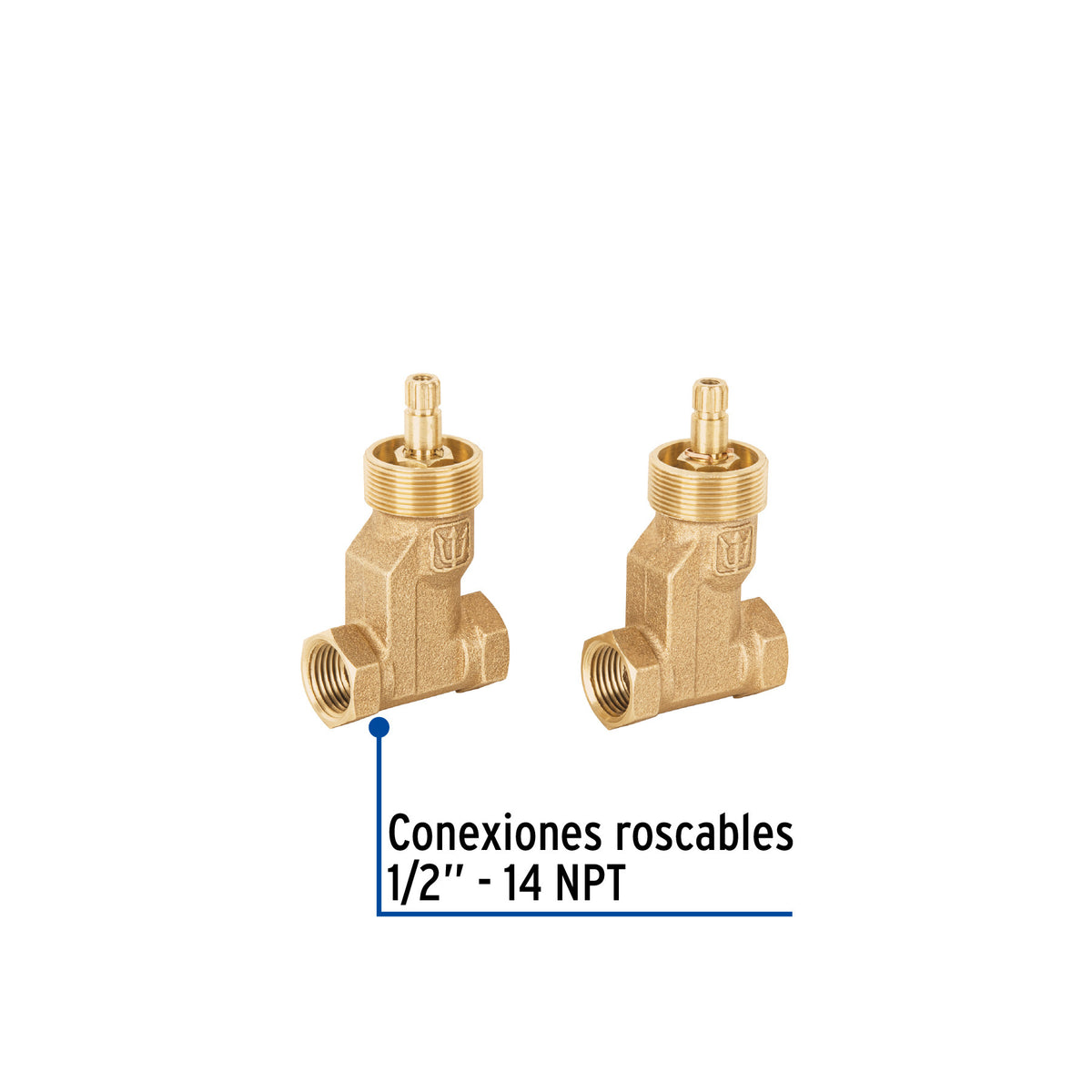 Juego llaves empotrar roscables 1/4 vuelta s/maneral FOSET