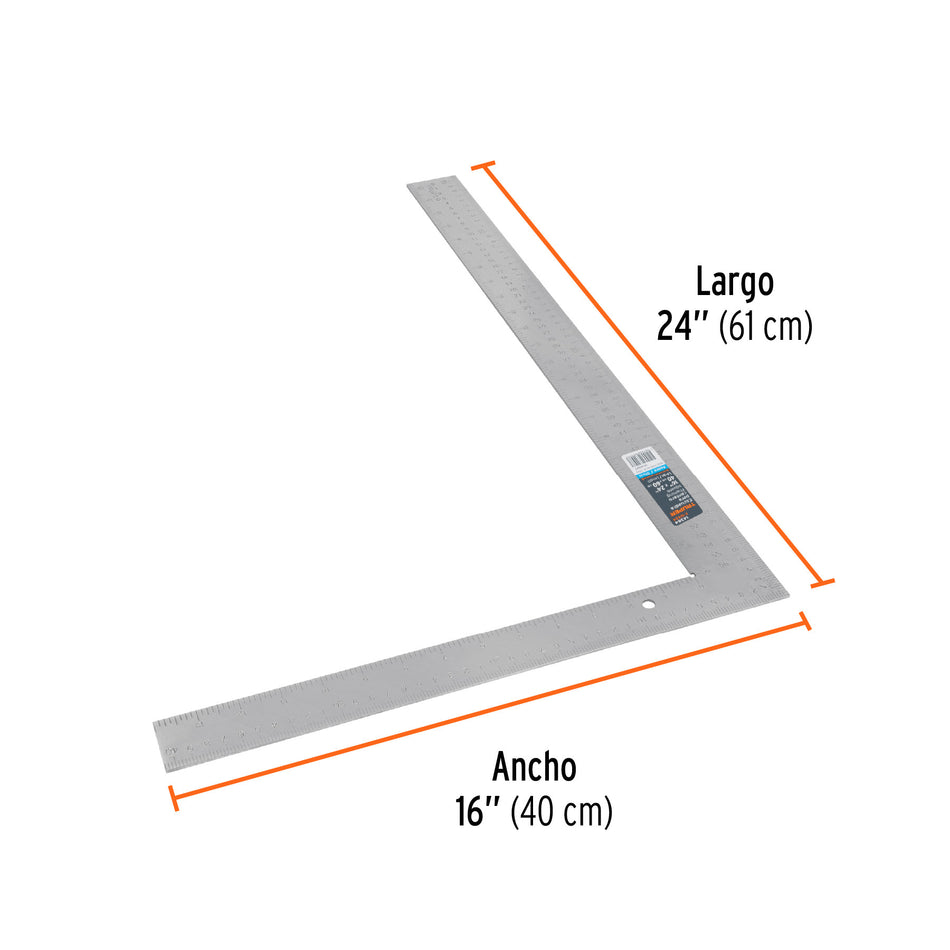 Escuadra 16'x24' de acero para cantero, Truper 16', 24'