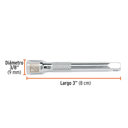 Extensión de 3' para matraca, cuadro 1/4', Truper 3', 1/4'