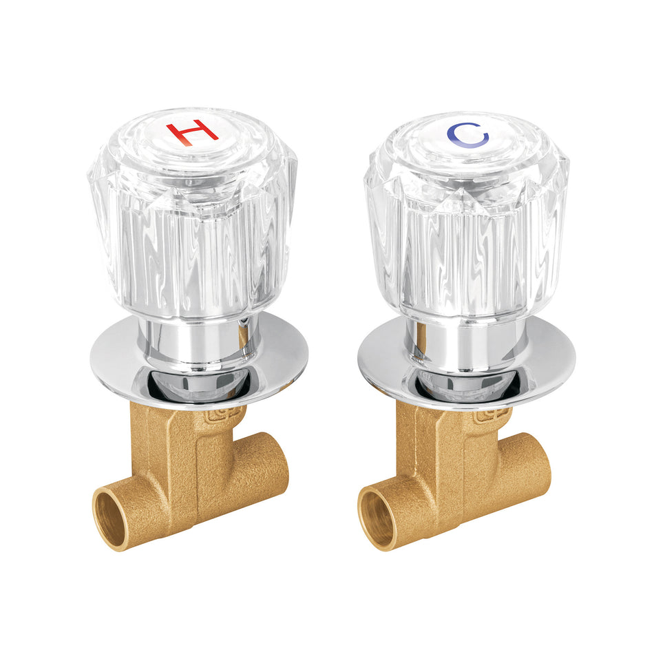 Juego llaves empotrar soldables maneral acrilico FOSET