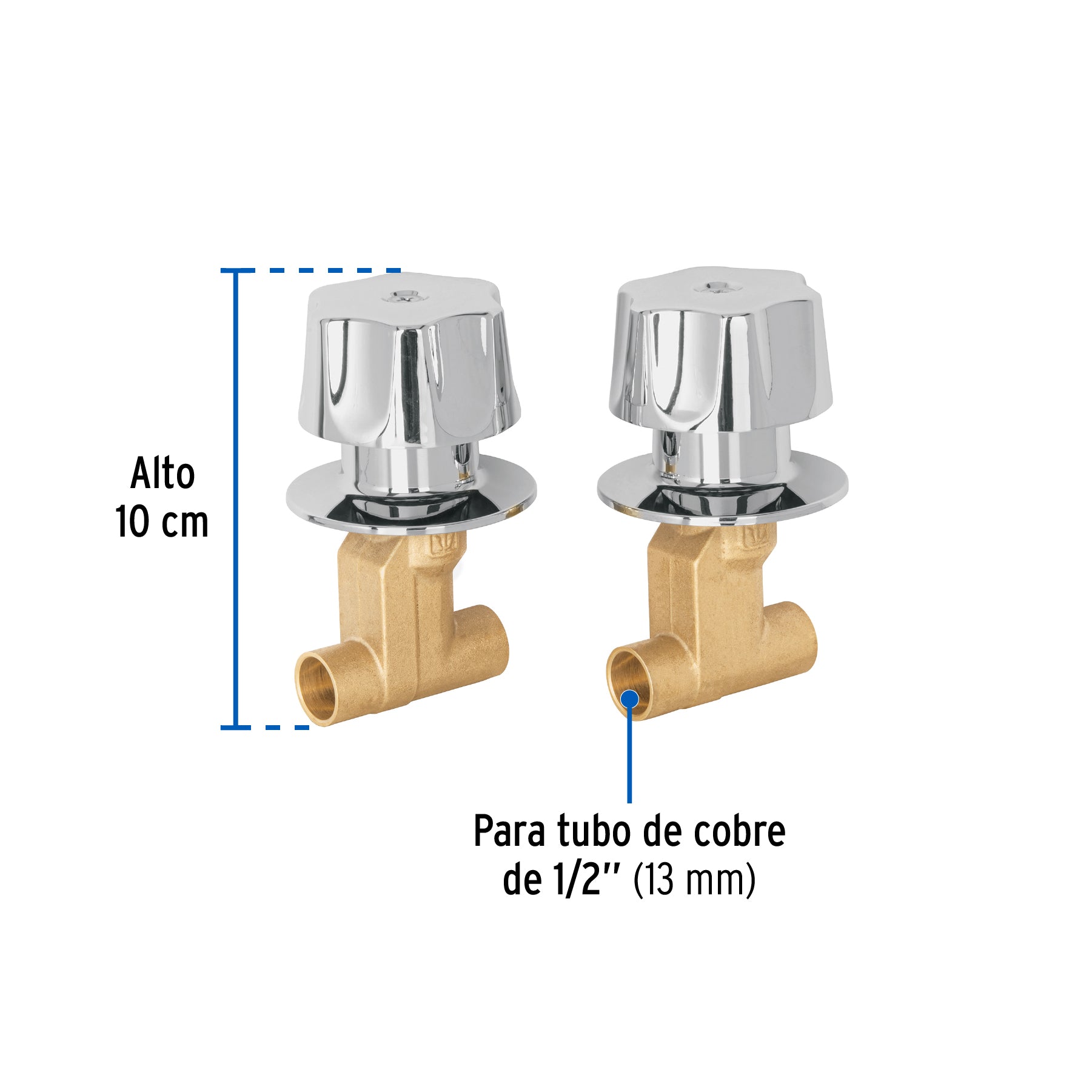 Juego llaves empotrar soldables maneral metalico BASIC