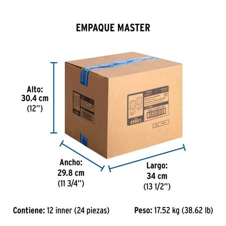 Juego llaves empotrar soldables maneral metalico BASIC