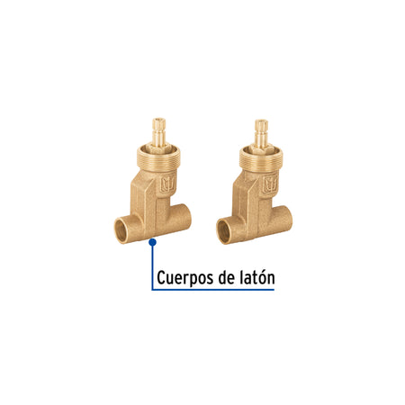 Juego llaves empotrar soldablescompresionsin maneral BASIC