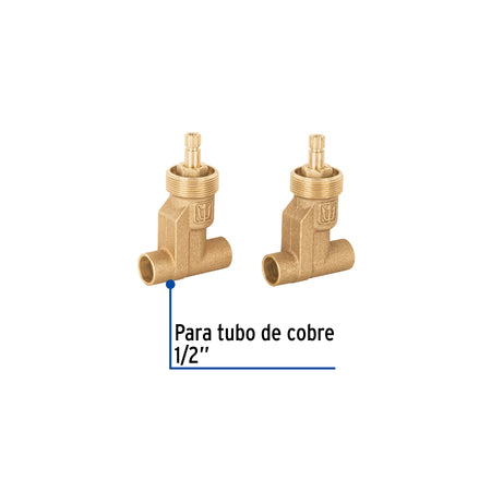 Juego llaves empotrar soldablescompresionsin maneral BASIC