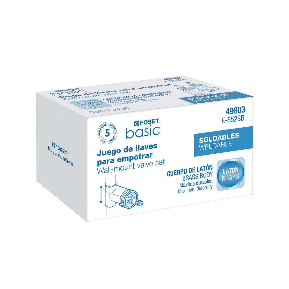 Juego llaves empotrar soldablescompresionsin maneral BASIC