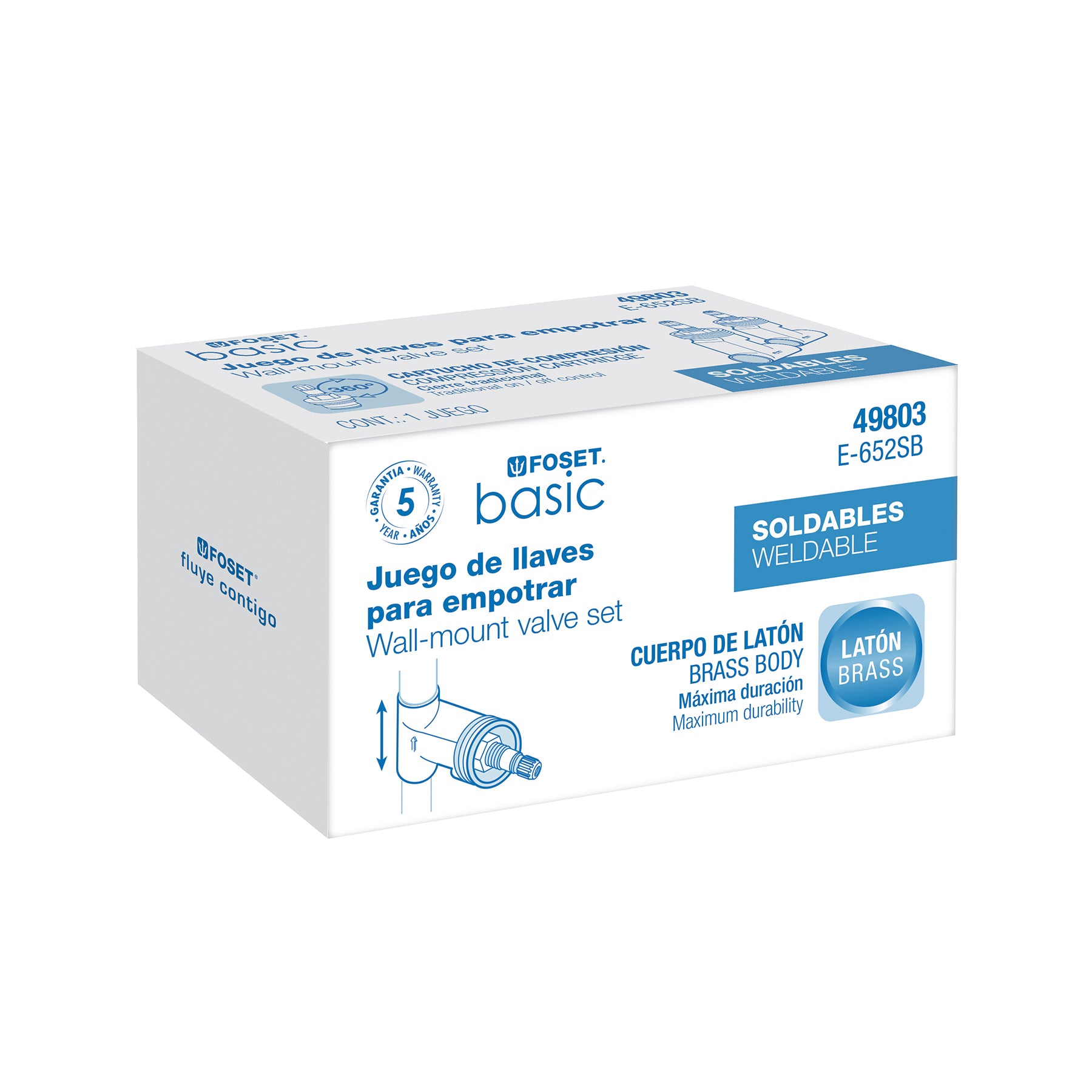 Juego llaves empotrar soldablescompresionsin maneral BASIC