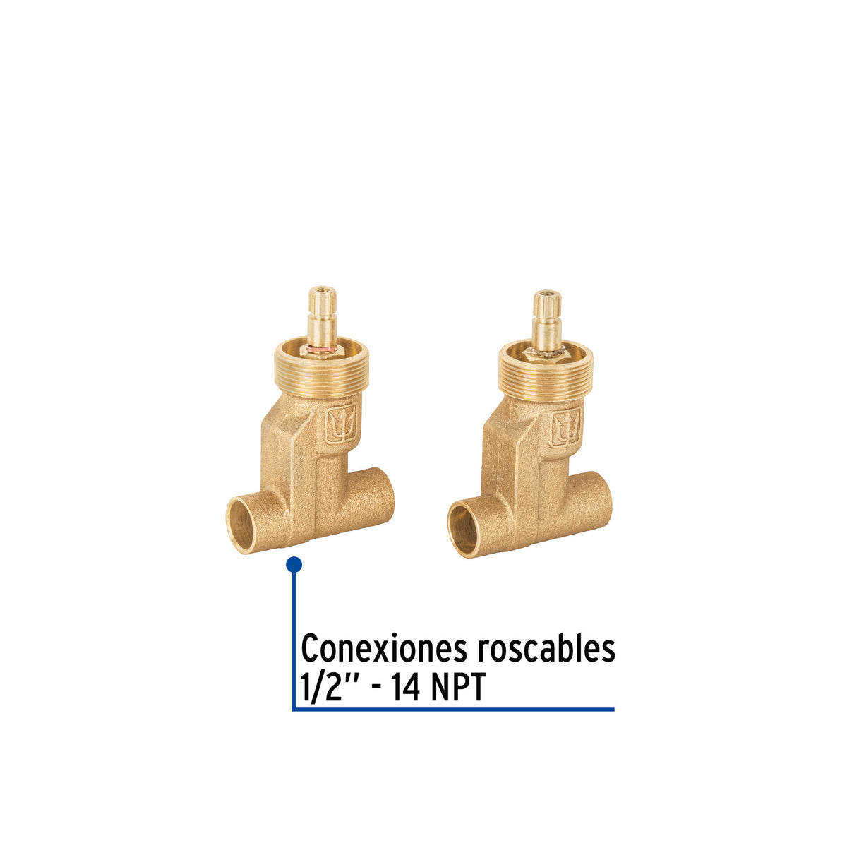 Juego llaves empotrar soldables 1/4 vuelta s/maneral FOSET
