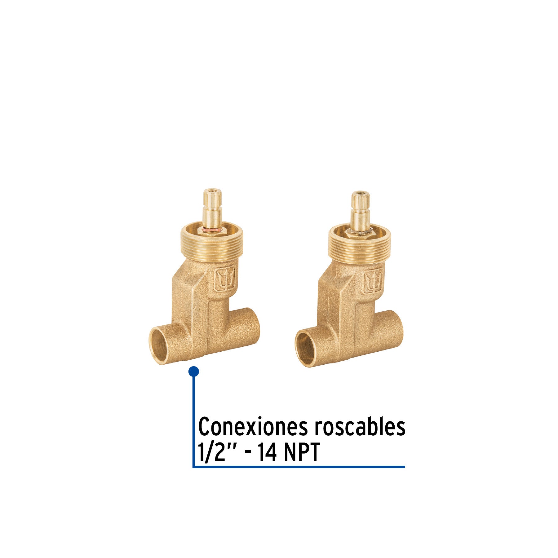 Juego llaves empotrar soldables 1/4 vuelta s/maneral FOSET