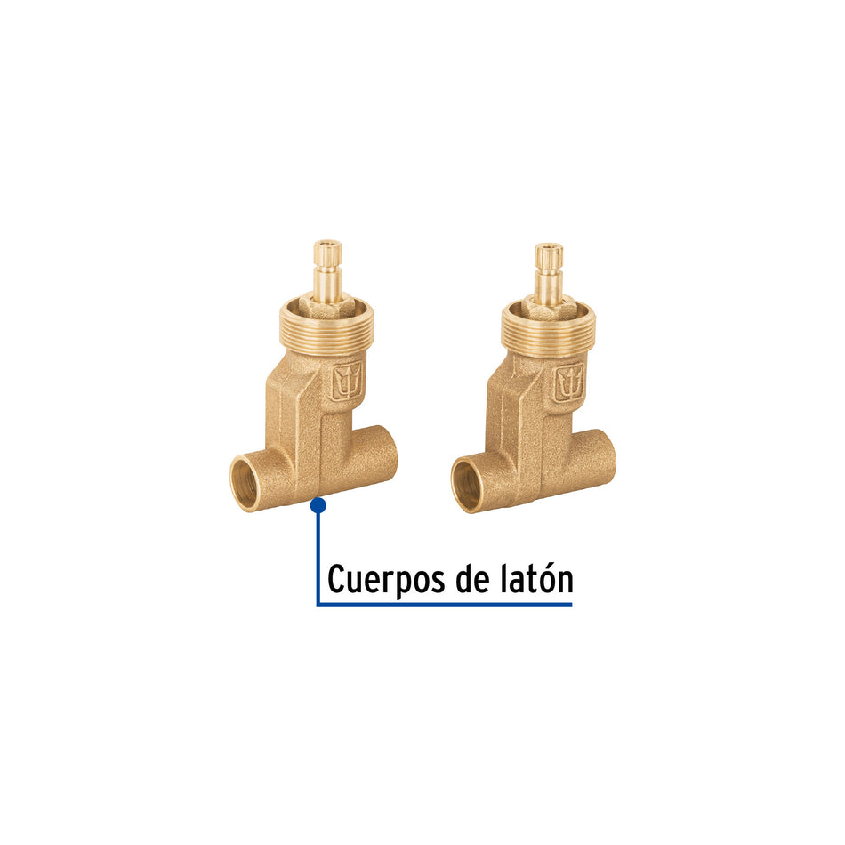 Juego llaves empotrar soldables compresion s/maneral FOSET