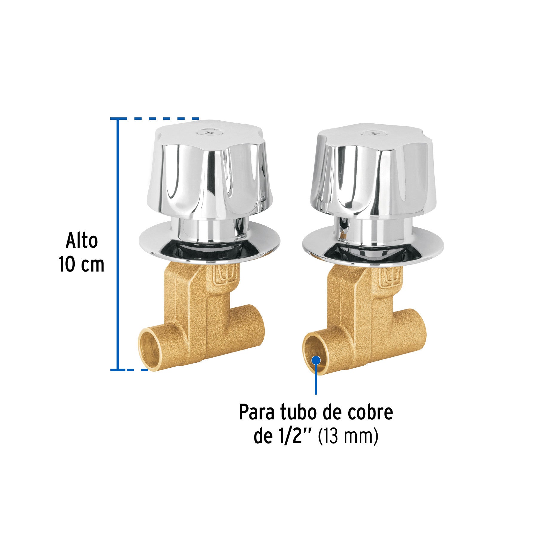 Juego llaves empotrar soldables maneral metalico FOSET