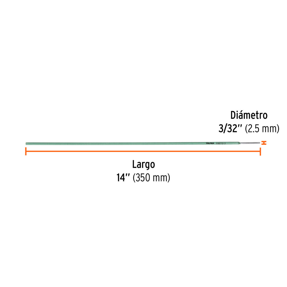 Bolsa con 1 kg de electrodos 6013 de 3/32', Truper 1 kg, 3/32'