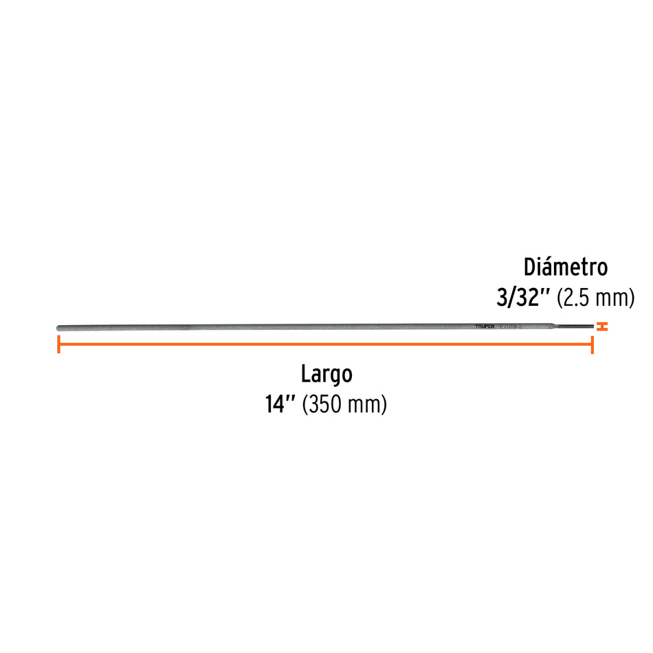 Bolsa con 1 kg de electrodos 7018 de 3/32', Truper