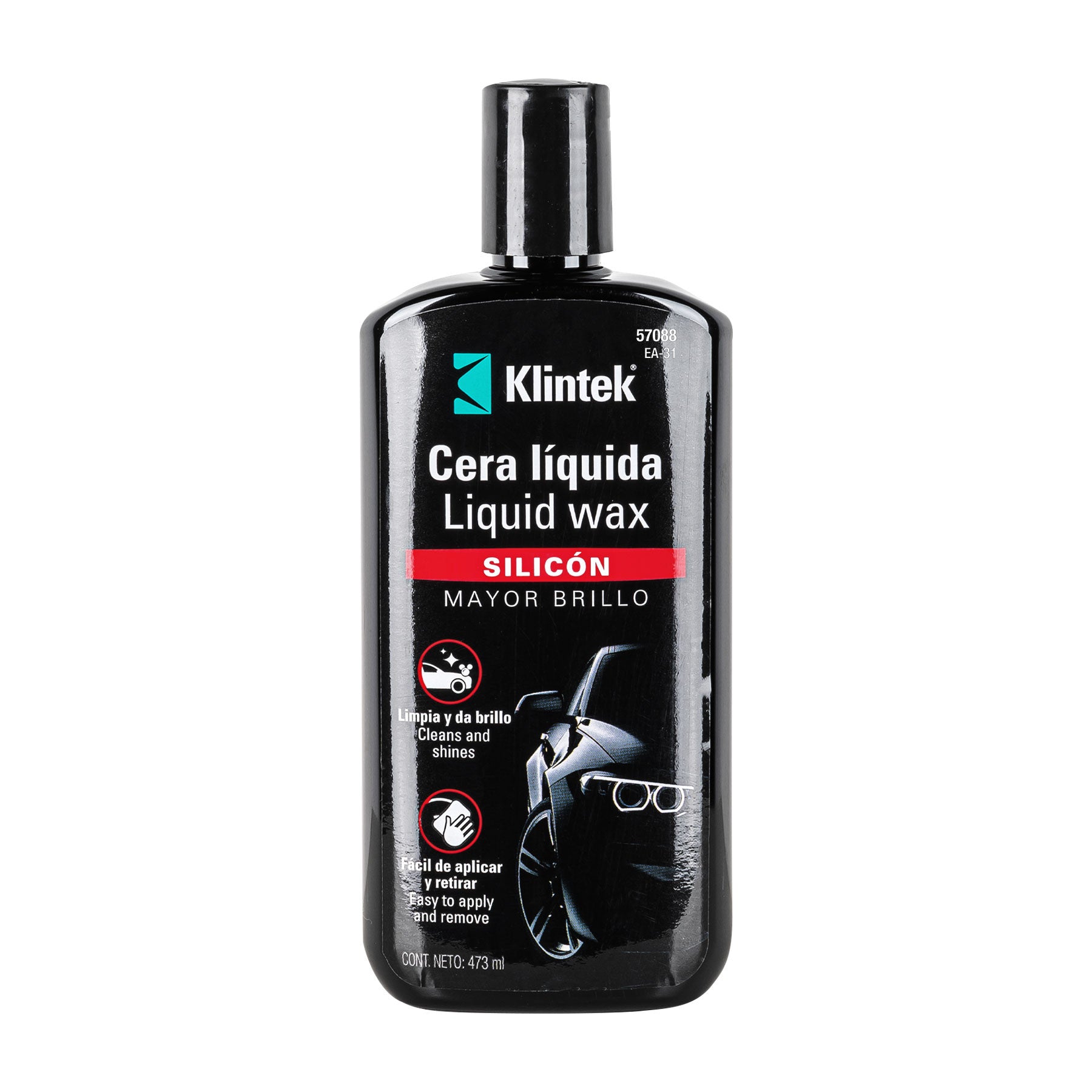 Cera liquida de silicon para auto 473 ml KLINTEK