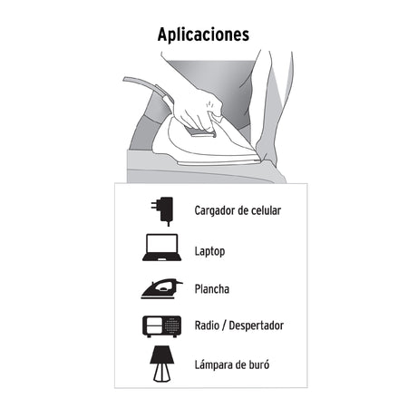 Extension domestica aterrizada con clavija plana 4 m