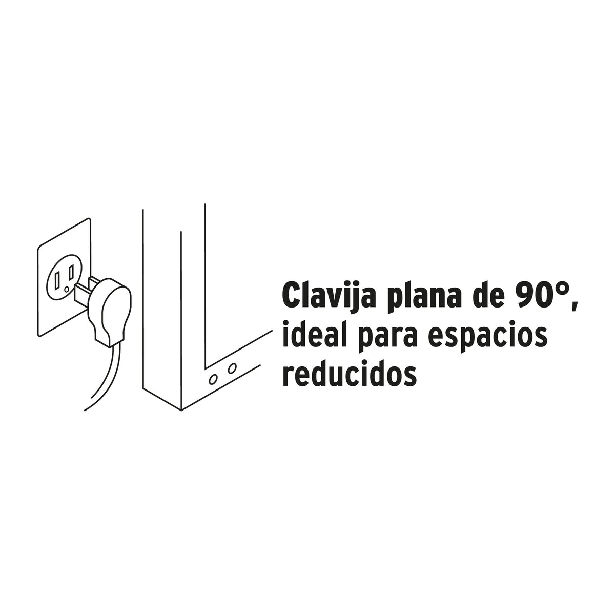 Extension domestica aterrizada con clavija plana 4 m