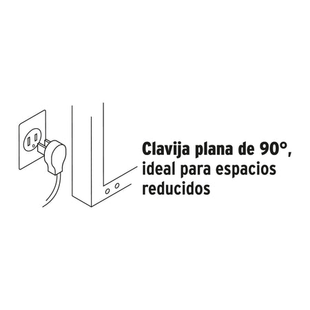 Extension domestica aterrizada con clavija plana 4 m