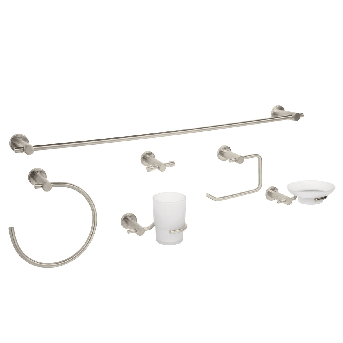 Juego de 6 accesorios para bano acabado satin FOSET ELEMENT