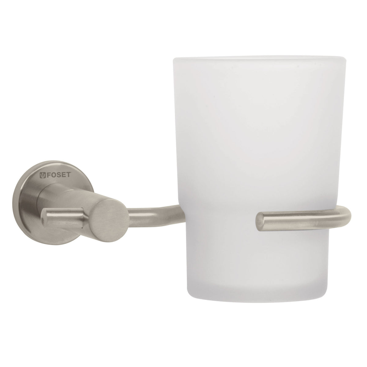 Portavaso cepillero satin con vaso de vidrio FOSET ELEMENT