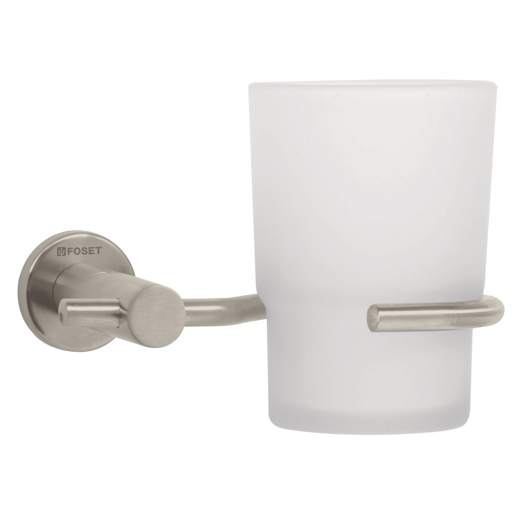 Portavaso cepillero satin con vaso de vidrio FOSET ELEMENT