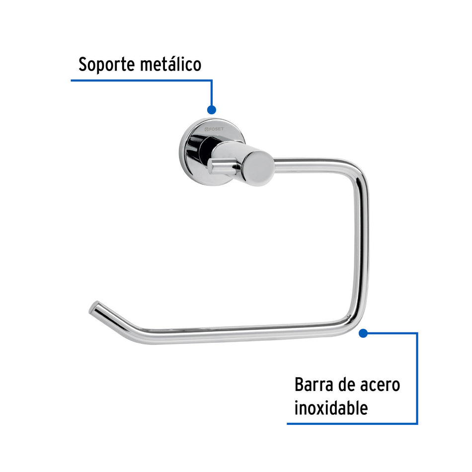 Portarrollo metalico acabado cromo FOSET ELEMENT