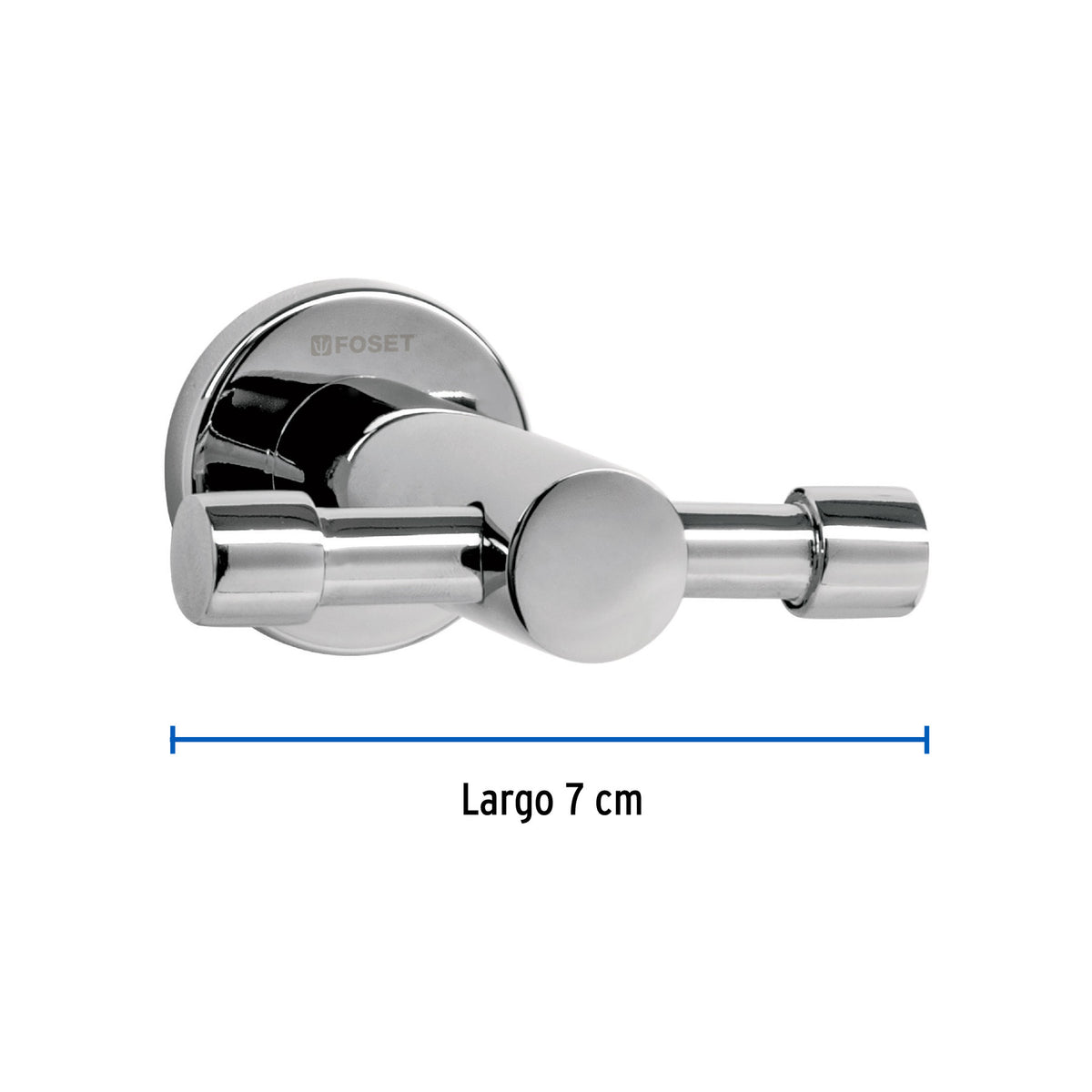 Gancho doble metalico cromo para toallas FOSET ELEMENT