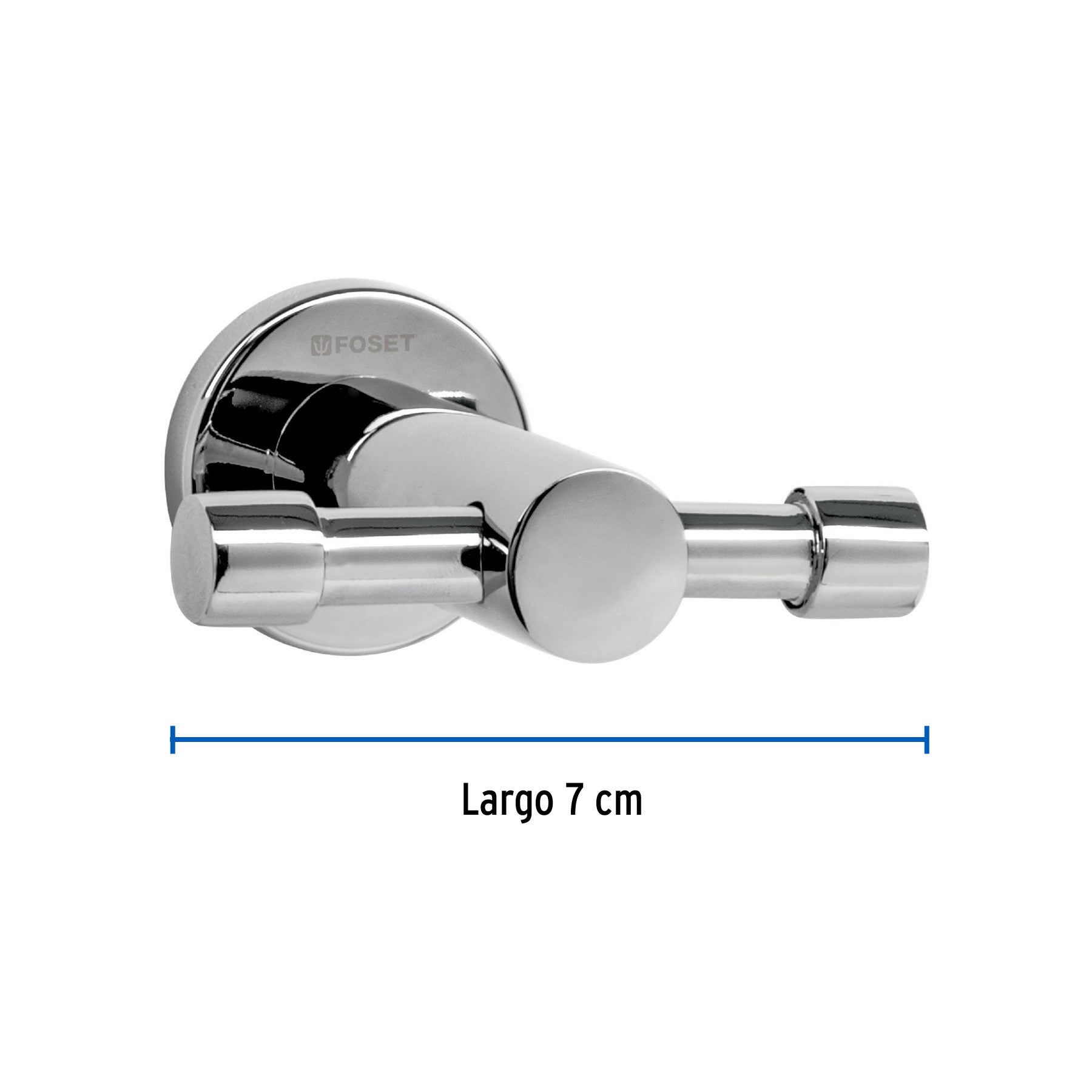 Gancho doble metalico cromo para toallas FOSET ELEMENT