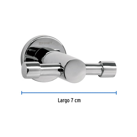 Gancho doble metalico cromo para toallas FOSET ELEMENT