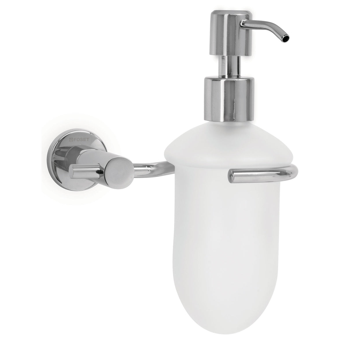 Dispensador de jabon a pared en acabado cromo FOSET ELEMENT