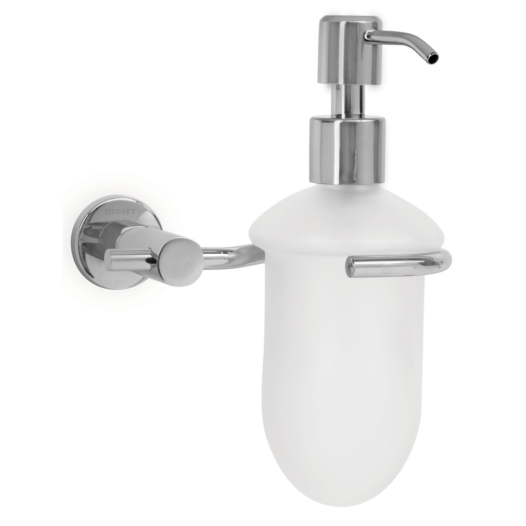 Dispensador de jabon a pared en acabado cromo FOSET ELEMENT