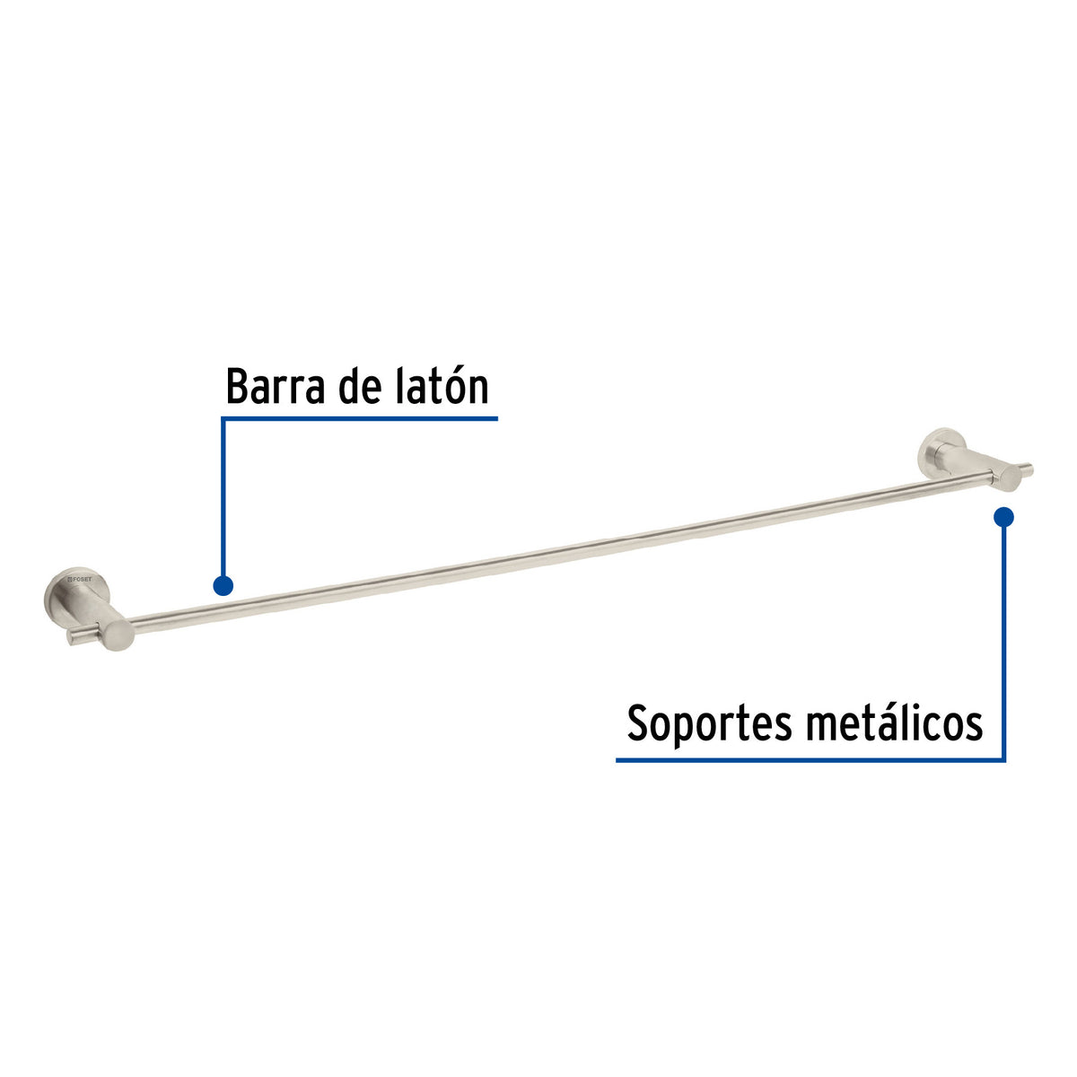 Toallero de barra de laton acabado satin FOSET ELEMENT